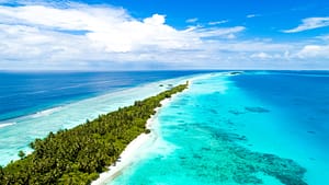 a stretch of beach in the maldives