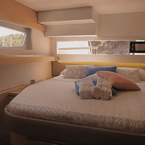 fountaine pajot ipanema 58 queen guest cabin is well-appointed
