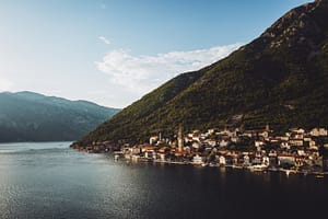 Kotor, Montenegro at the foot of a mountain