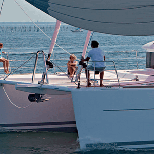 Lagoon 620 offers lots of open deck spaces for fun and relaxation